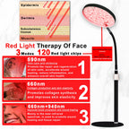 Arikashin Red Light Therapy Lamp for Face- Facial and Body Treatment with Adjustable Height Stand, 120 LEDs, 660nm, 850nm, 940nm