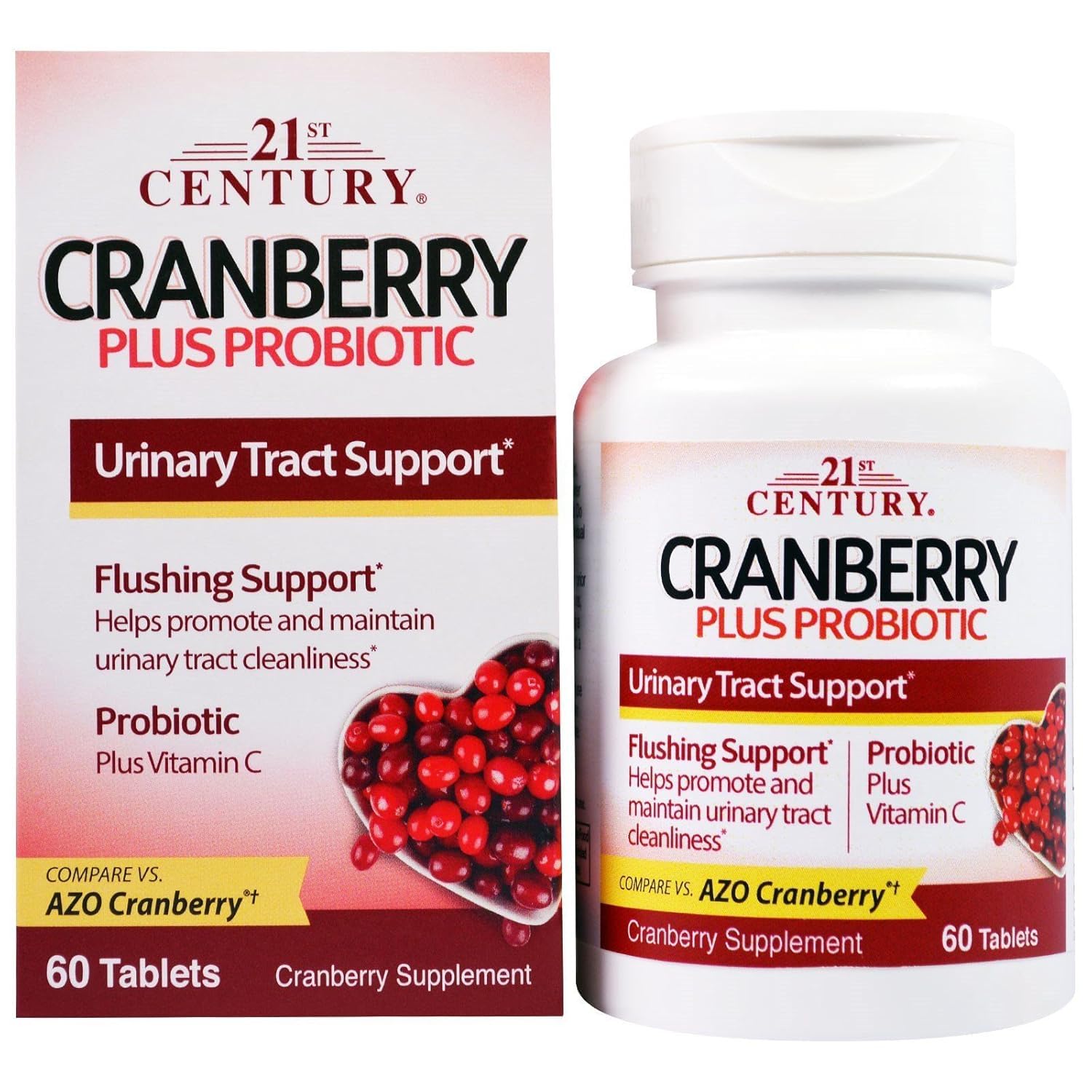 21st Century Cranberry plus Probiotic - 60 Tablets, Pack of 6
