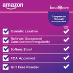 Amazon Basic Care ClearLax Polyethylene Glycol 3350 Powder for Solution, Osmotic Laxative, Relieves Occasional Constipation, Unf