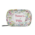 Custom Pill Box 7 Day Pill Case Bag Watercolor Flower Personalized Name Travel Pill Organizer Bag with Zipper Portable Weekly Ca