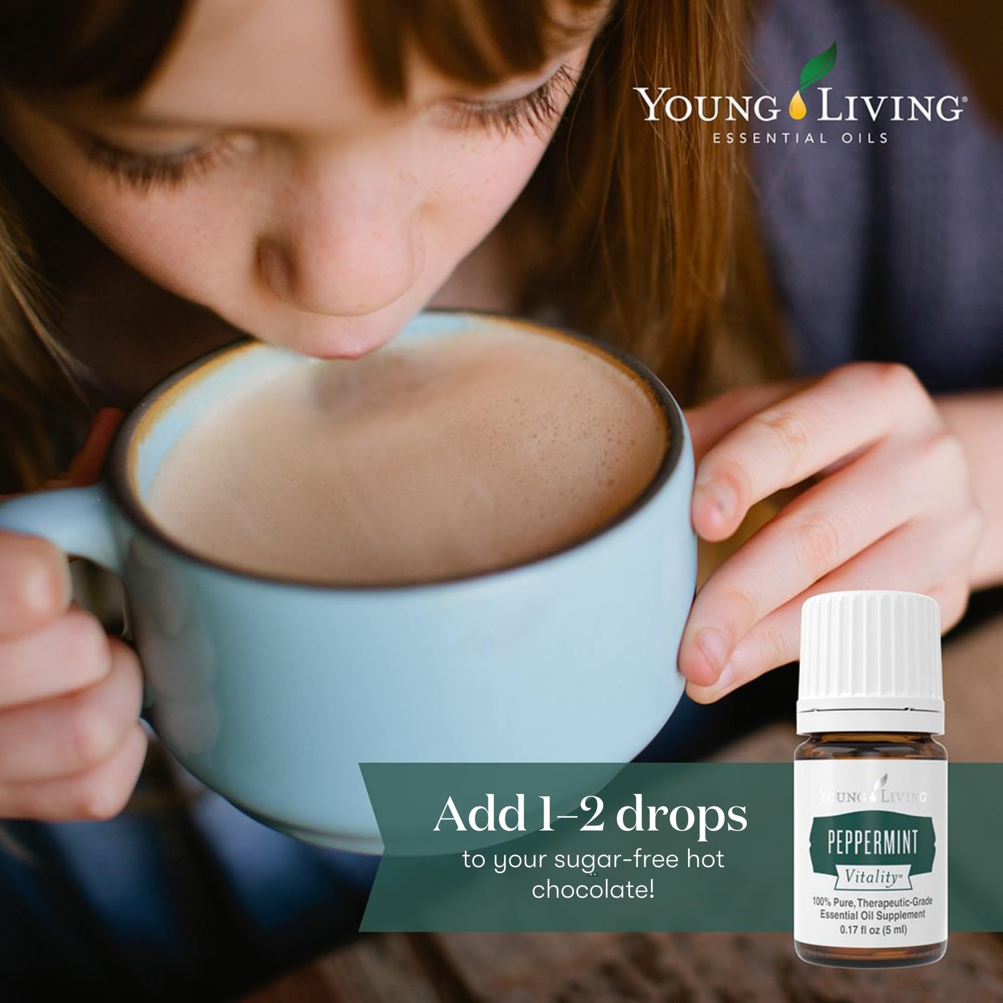 Young Living Peppermint Vitality Essential Oil 5ml - Refreshing Aroma | Health & Wellness | Enhances Culinary Creations with a F