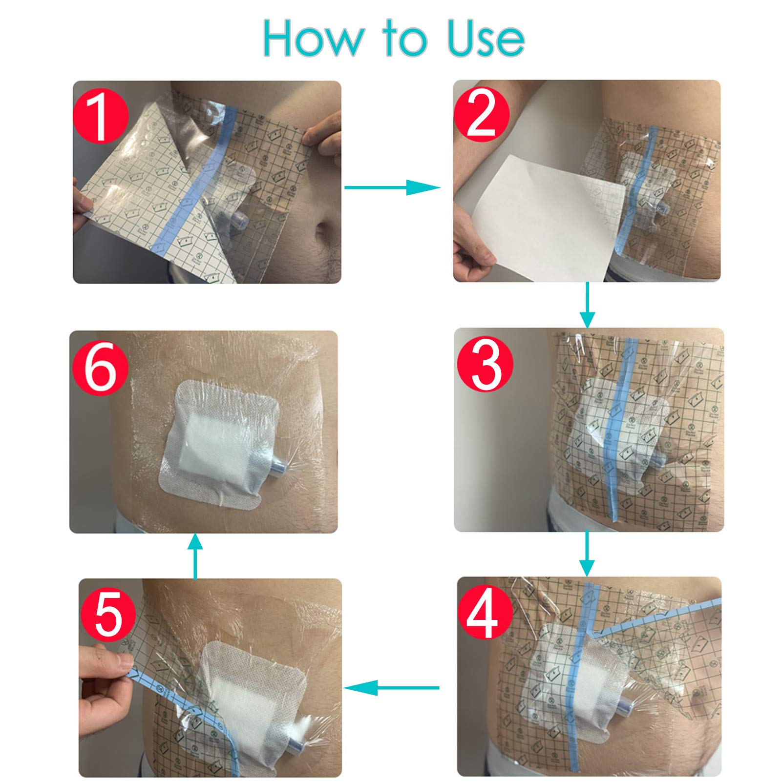 Waterproof Shower Protector Bandage 10x12 inch for Large Port Surgery Incisions Guard Tattoo Second Skin Healing Aftercare Cover
