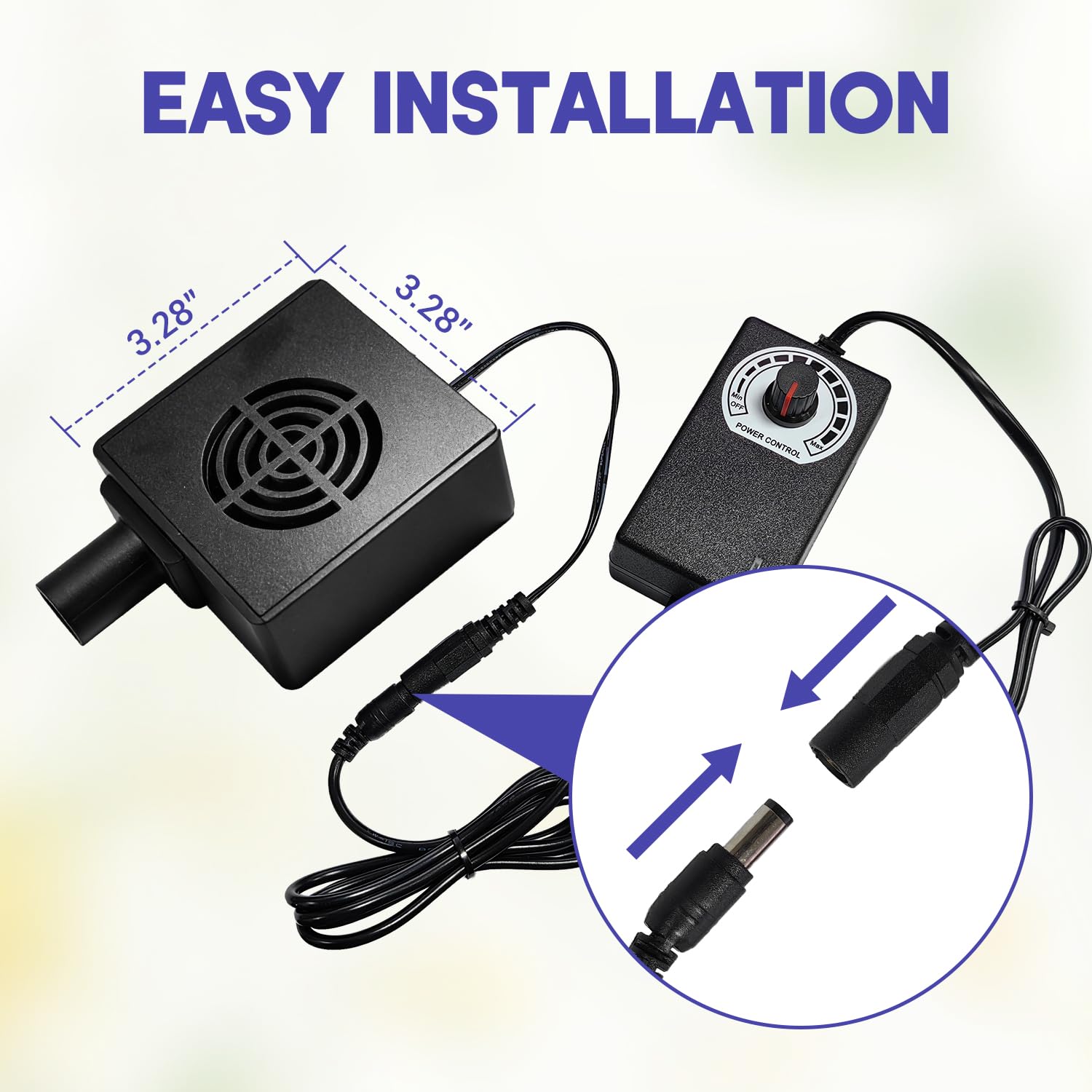 CPAP Hose Dryer Fan for 22mm Tubing, CPAP Tube Cleaner Blower of Adjustable Airflow, with Resmed Airsense 10 11 Machine Tubing,
