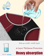 Leakproof Incontinence Underwear for Women, Washable Reusable Cotton Briefs with Heavy Absorbency 50-200ml, Bladder Control Pant
