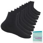 Revosoxs Diabetic Socks for Women Men,5 Pairs Bamboo Viscose Non Binding Diabetic Ankle Wide Seamless Socks 6-9 9-12(Black-Large