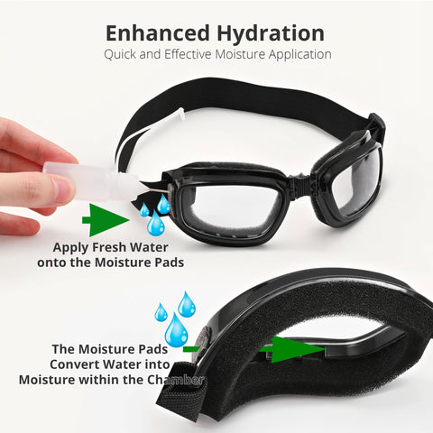 WAHAH 3D Dry Eye Relief Glasses with Moisture Pads and Comfortable Soft Cushion - Hydrating Silicone Dry Eye Masks with Hydratin