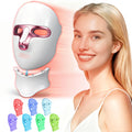 CAMLKE Red Light Therapy for Face and Neck, 7 Colors LED Mask, Rechargeable