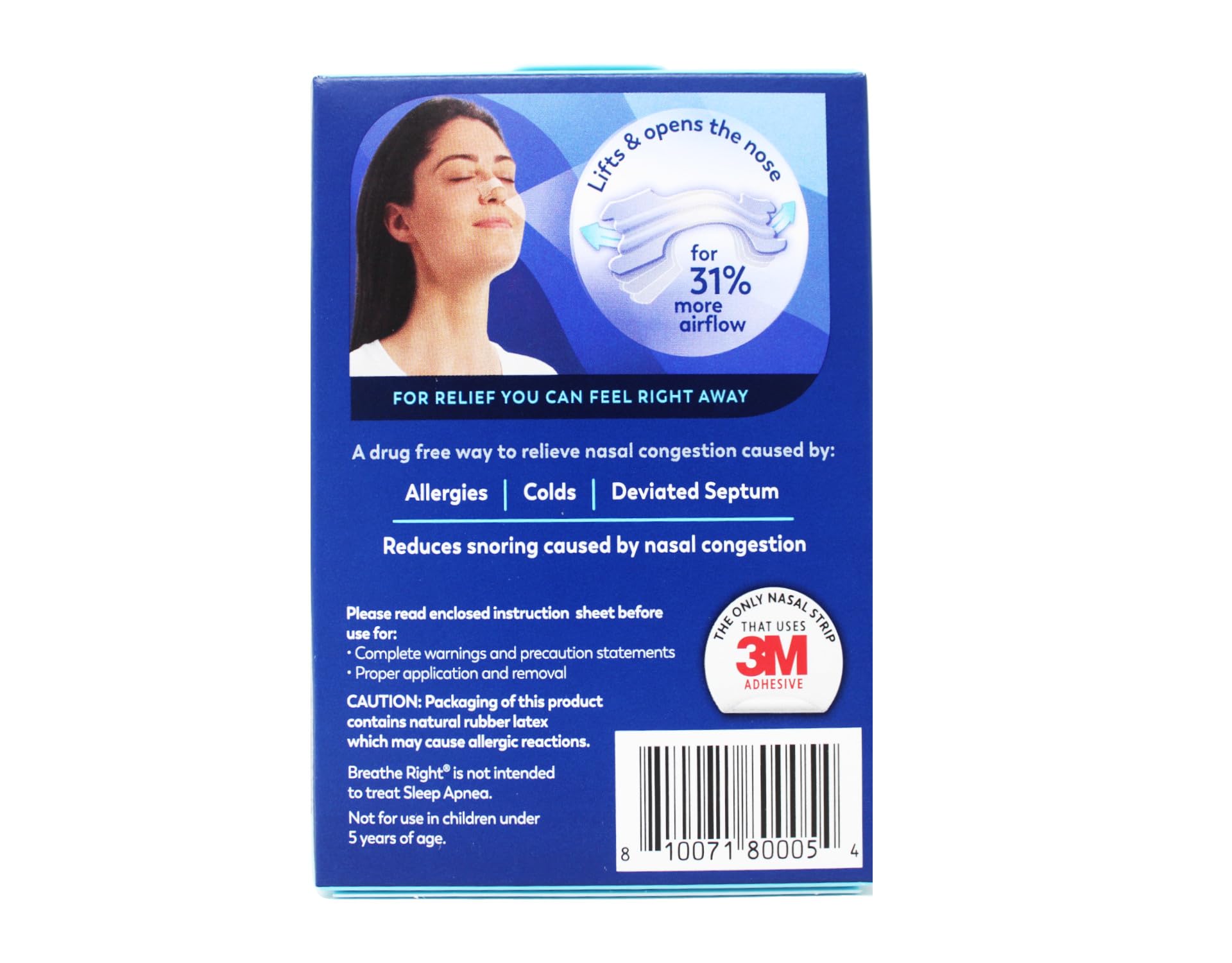 Breathe Right Nasal Strips Clear Large - 30 Strips-2 Count
