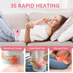 LISACOOL Portable Heating Pad for Period Cramps Cordless Menstrual Heating Pad with 3 Heat Levels and 3 Massage Modes, Birthday