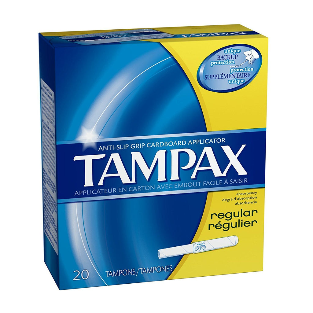 Tampax Regular Absorbency Tampons with Flushable Applicator 20 ct (Pack of 6)