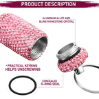 3 Pieces Bling Pill Container Portable Pill Bottle Case Travel Pill Holder Storage with Keychain for Outdoor Camping Traveling (