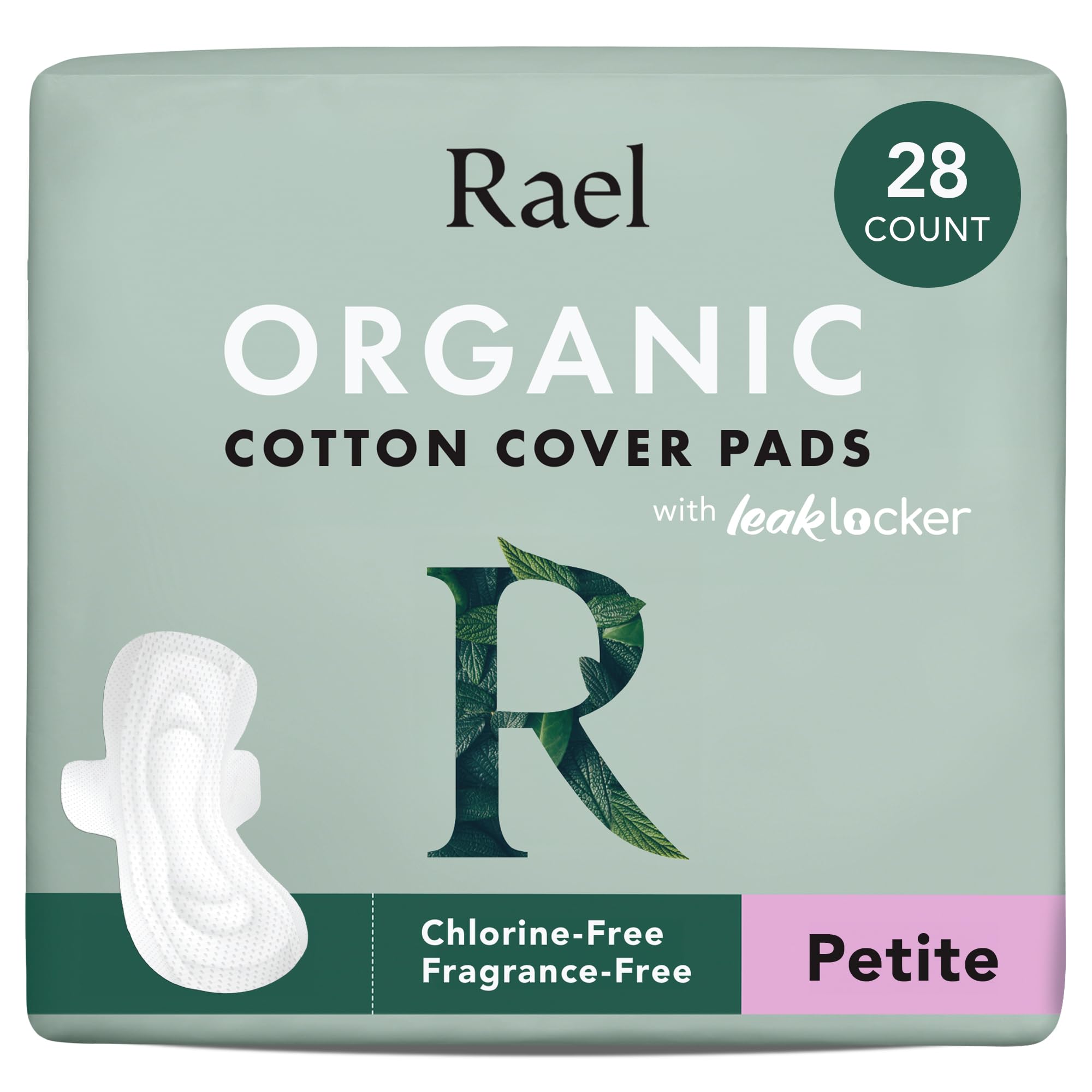 Rael Pads for Women, Organic Cotton Cover - Period Pads with Wings, Feminine Care, Sanitary Napkins, Light Absorbency, Unscented