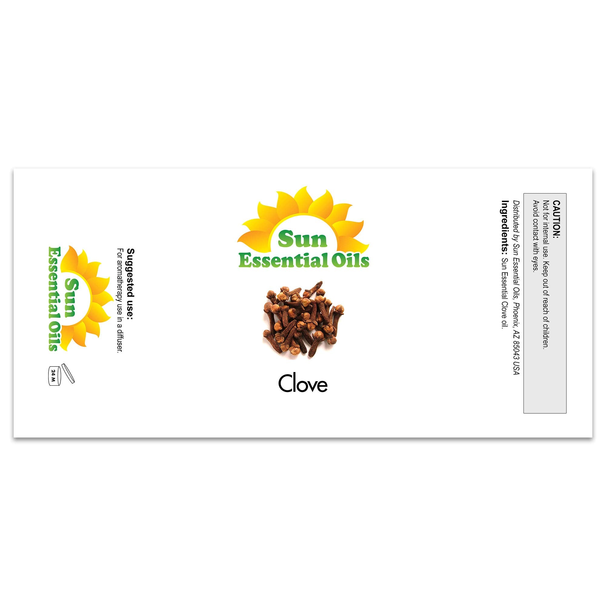 Sun Essential Oils - Clove Essential Oil 4 oz Clove Oil for Diffuser, Skin, Aromatherapy with Dropper - Clove Oil Aromatherapy -