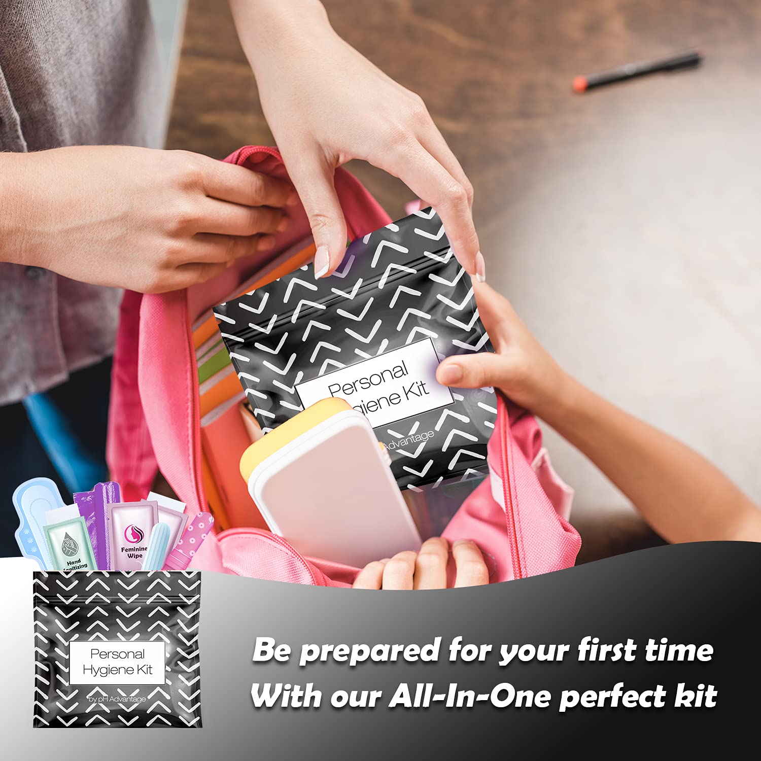 Menstrual Kit All-in-One | Convenience on The Go | Single Period Kit Pack for Travelling, Tweens & Teenagers | Individually Wrap