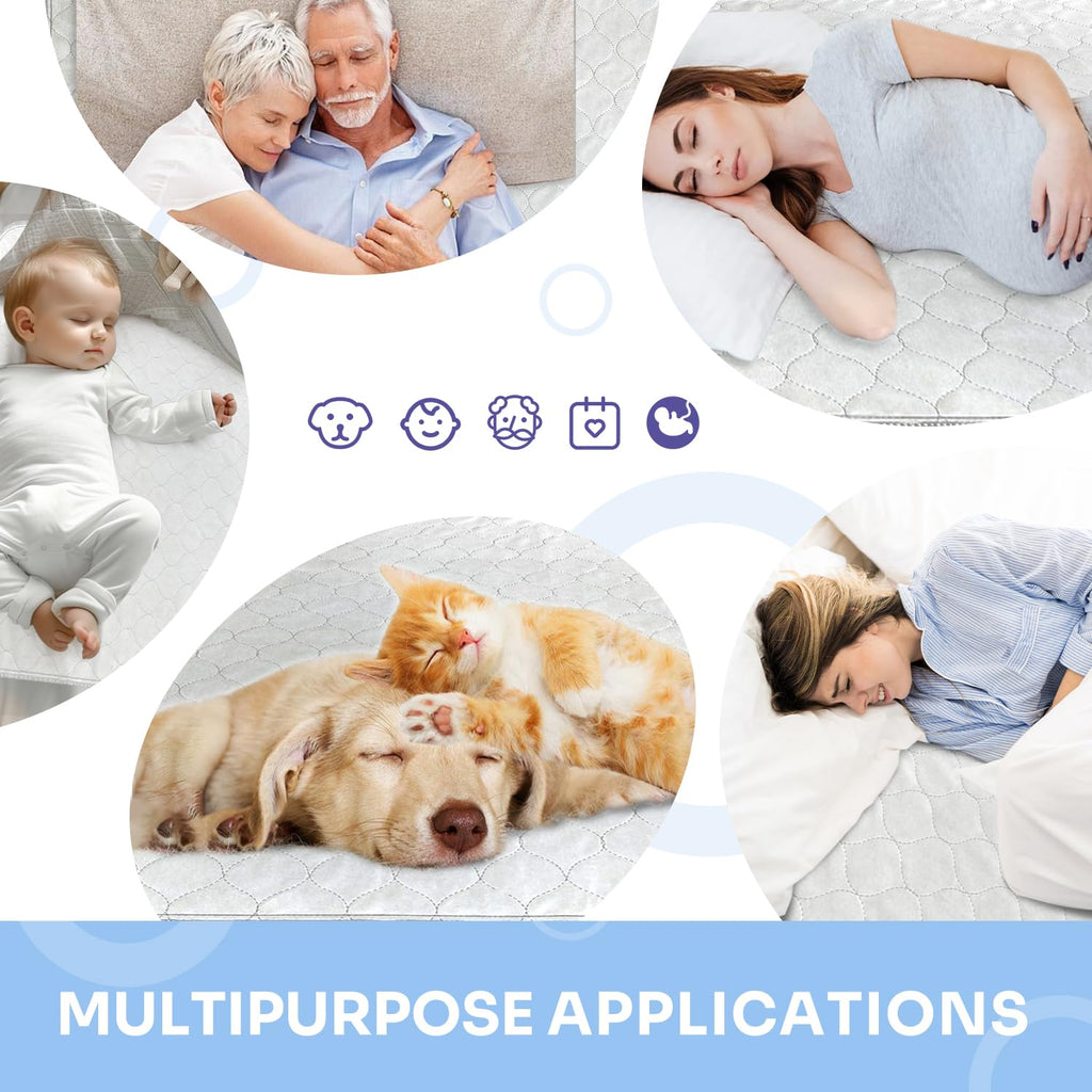 Heavy Absorbency Bed Pads, Washable and Reusable Incontinence Underpads, 34X52 (1 Pack), Waterproof Sheet and Mattress Protector