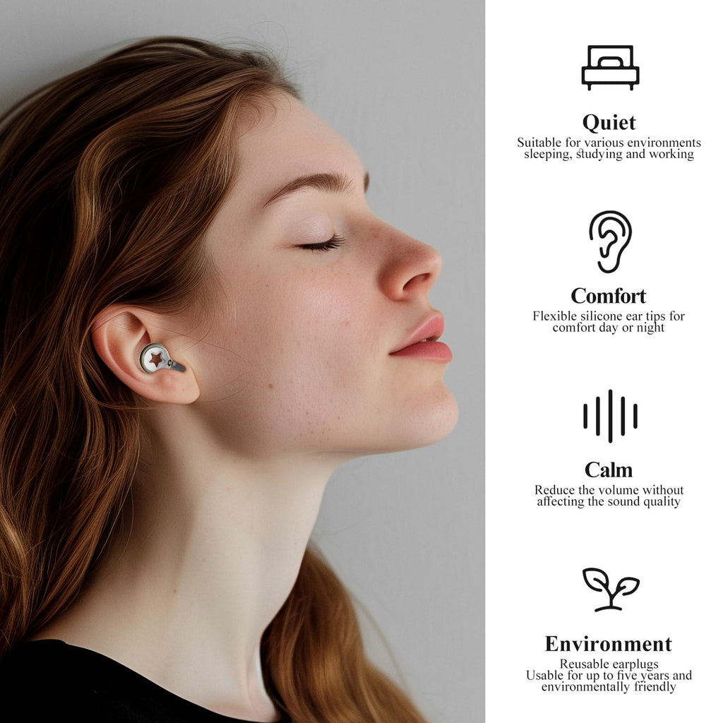Bradwigson Noise Sensitivity Soft Silicone Ear Plugs Transparent Hearing Protection,Washable and Noise Reduction,3 Pairs S/M/L E