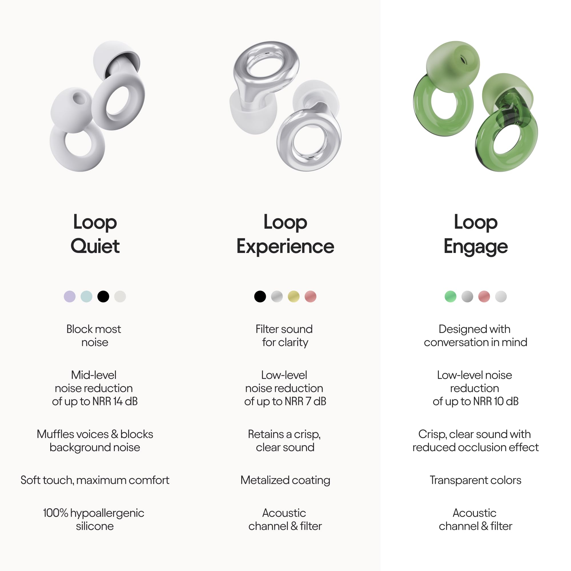 Loop Engage Earplugs for Conversation -  Low-Level Noise Reduction with Clear Speech - Social Gatherings, Noise Sensitivity & Pa