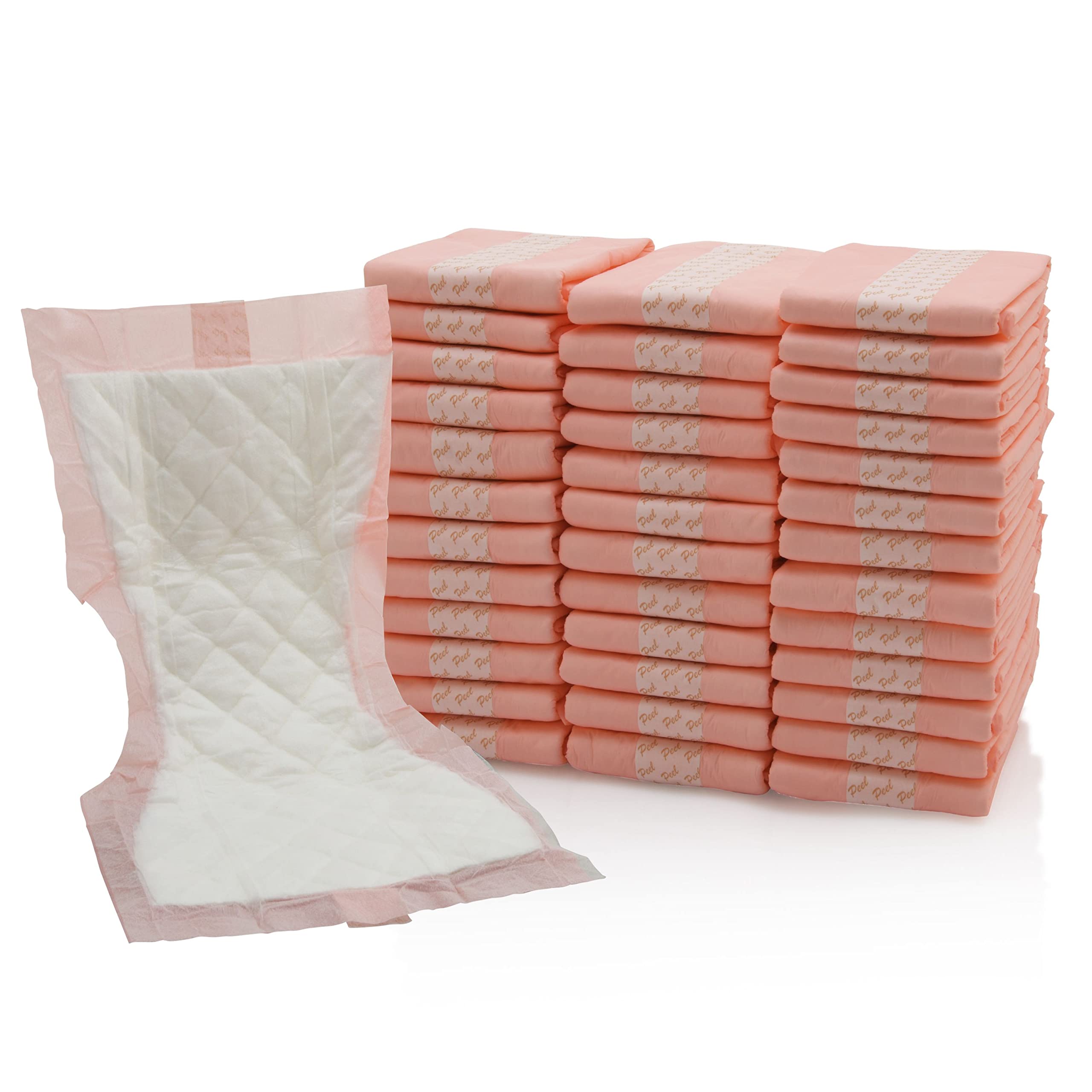 Extra Large Super-Absorbent Contoured Hospital Style Pad Liners [Pack of 40] 7 Wide X 14 Long - Maternity Pads for Heavier Post 