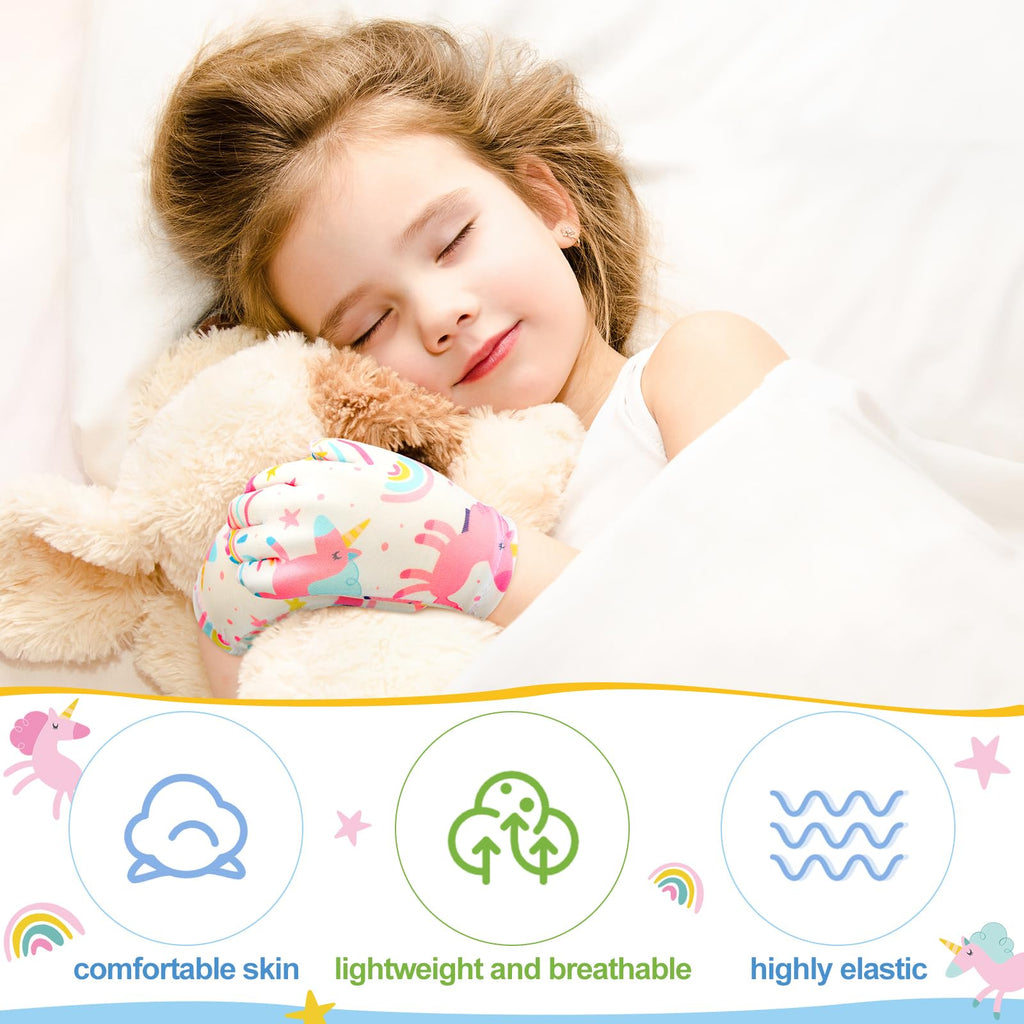 Xtinmee 20 Pairs Eczema Gloves for Kids Cotton Moisturizing Gloves for Sensitive Irritated Skin Eczema Reusable Elastic Hand Cov