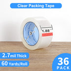 JARLINK clear Packing Tape (36 Rolls), Heavy Duty Packaging Tape for Shipping Packaging Moving Sealing, 27mil Thick, 188 inches