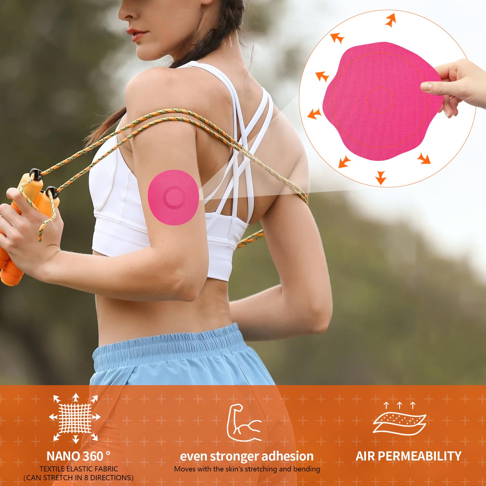 Adhesive Patches for Freestyle Libre 3-20pcs Sensor Covers for Libre 3 Waterproof, Sweatproof CGM Protector,Lasts for 14 Days (M