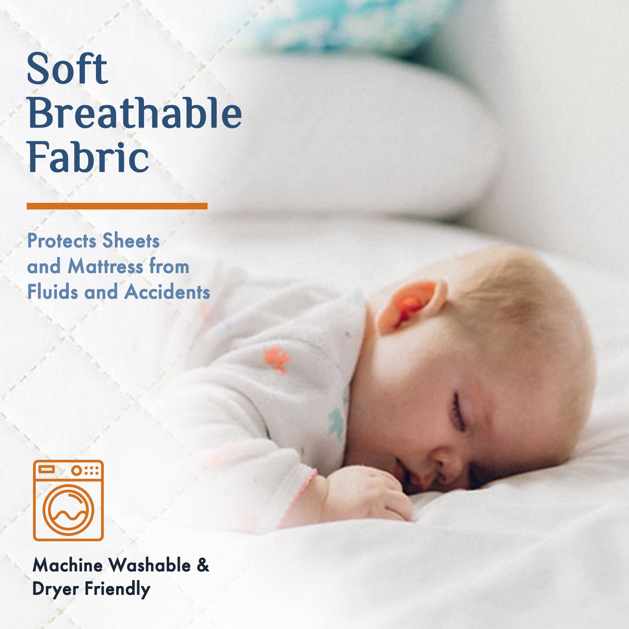 Washable Incontinence Bed Pad - Waterproof with Tuck-in-Sides - Leakage & Sweat Mattress Protector - Reusable Full/Queen 36x60 i