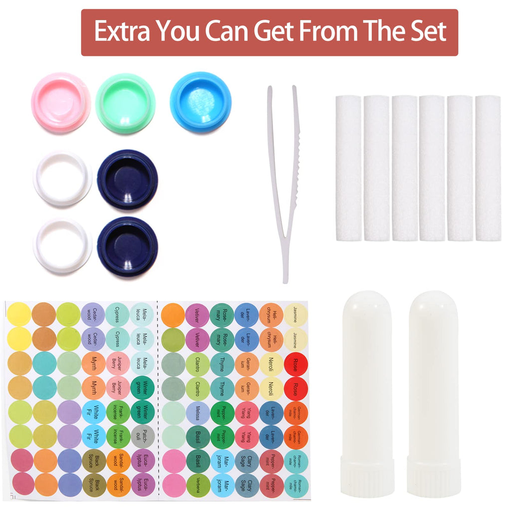 ifin Set of 24 Essential Oil Nasal Inhaler Tubes for Aromatherapy in 12 Colors. Take Your Essential Oils on The Go, Get 184 Piec