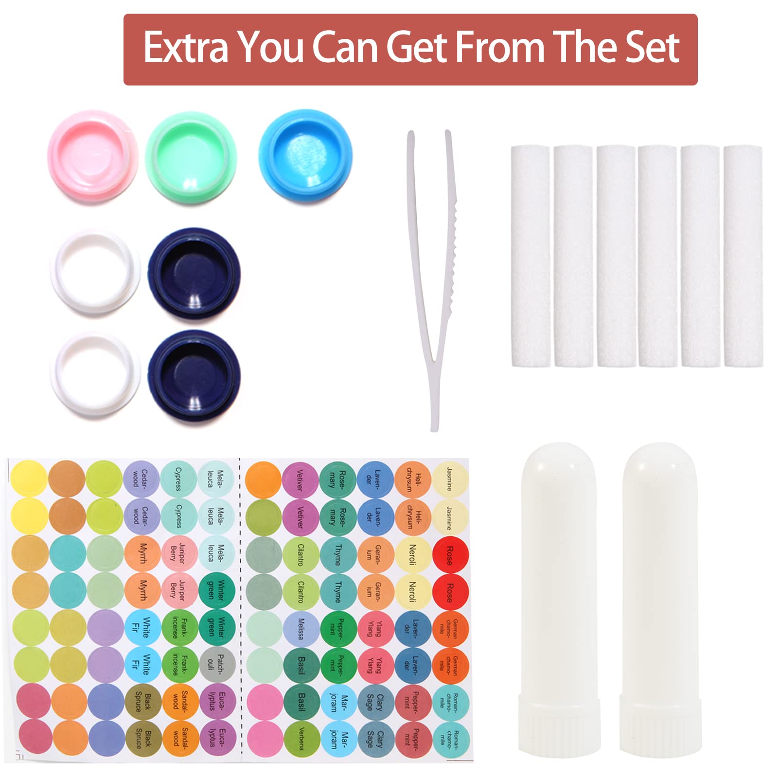 ifin Set of 24 Essential Oil Nasal Inhaler Tubes for Aromatherapy in 12 Colors. Take Your Essential Oils on The Go, Get 184 Piec