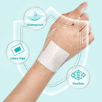 General Medi Waterproof Transparent Adhesive Island Dressing (50 Count, 4 x 4), Wound Care Pad with Adhesive Border - Sterile, S