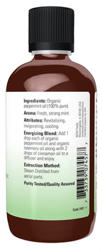NOW Foods Essential Oils, Organic Peppermint Oil, Invigorating Aromatherapy Scent, Steam Distilled, 100% Pure, Vegan, Child Resi