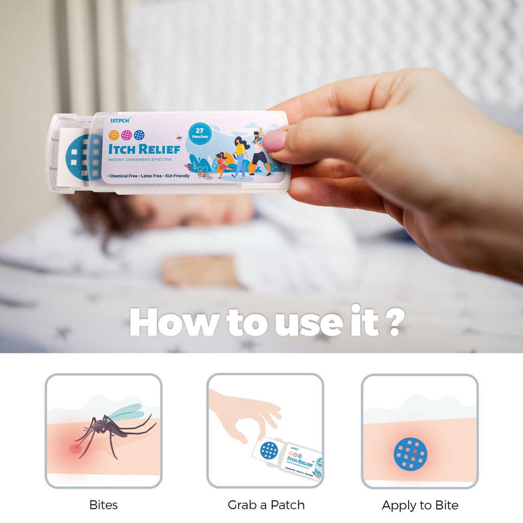 Istpch Itch Relief Patches 54 Patches, Natural Bite Itch Relief Stickers, Instant Effect, Reduces Itch & Swell, Kid Friendly (3
