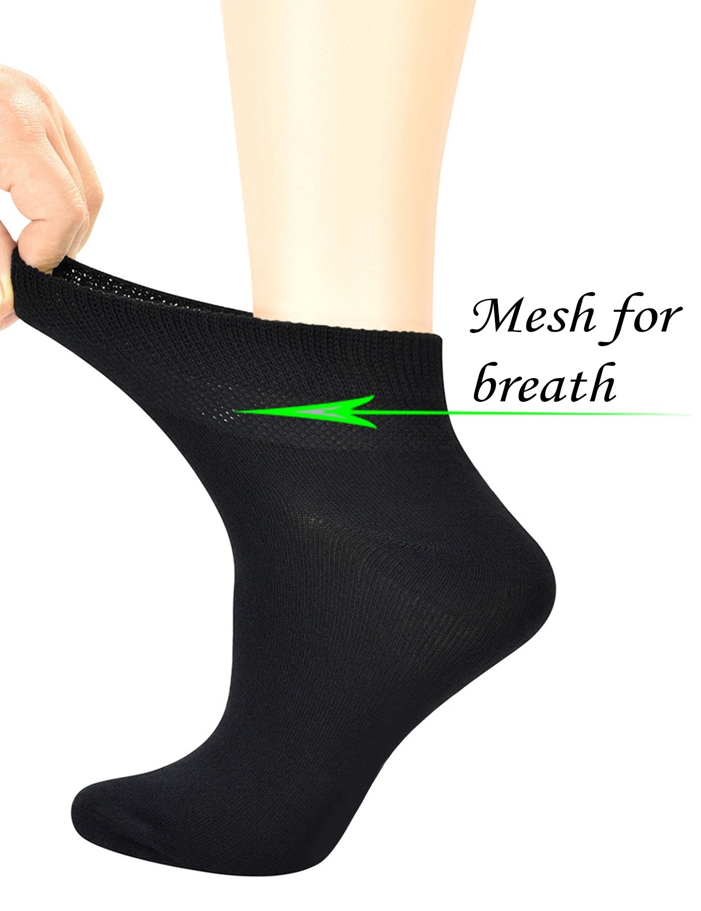 Yomandamor Women's Non-binding Flat Knit Ankle Casual/Diabetic Socks with Seamless Toe,5 Pairs L size