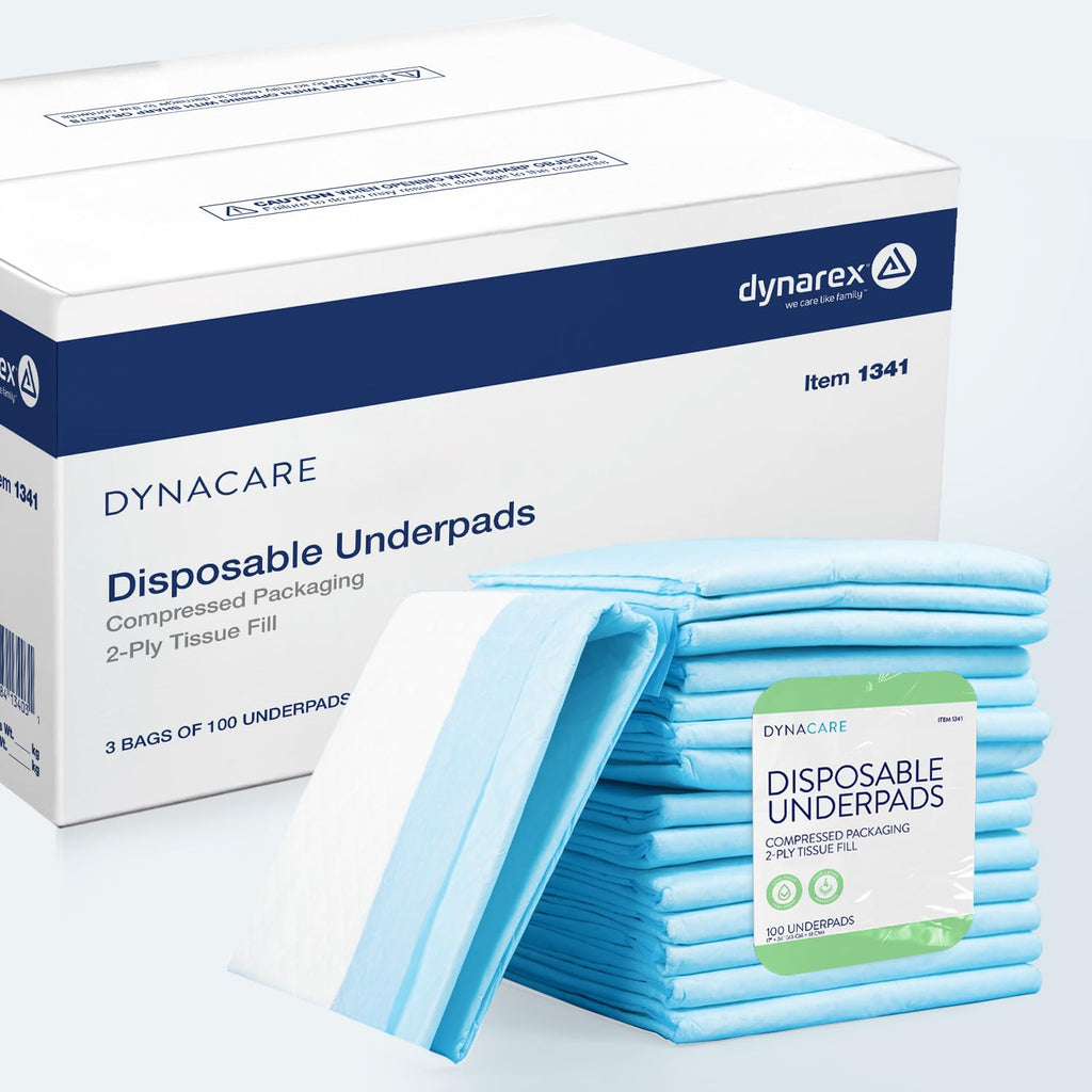 Dynarex Disposable Underpads, Medical-Grade Incontinence Bed Pads to Protect Sheets, Mattresses, and Furniture, 17   x24    (22g