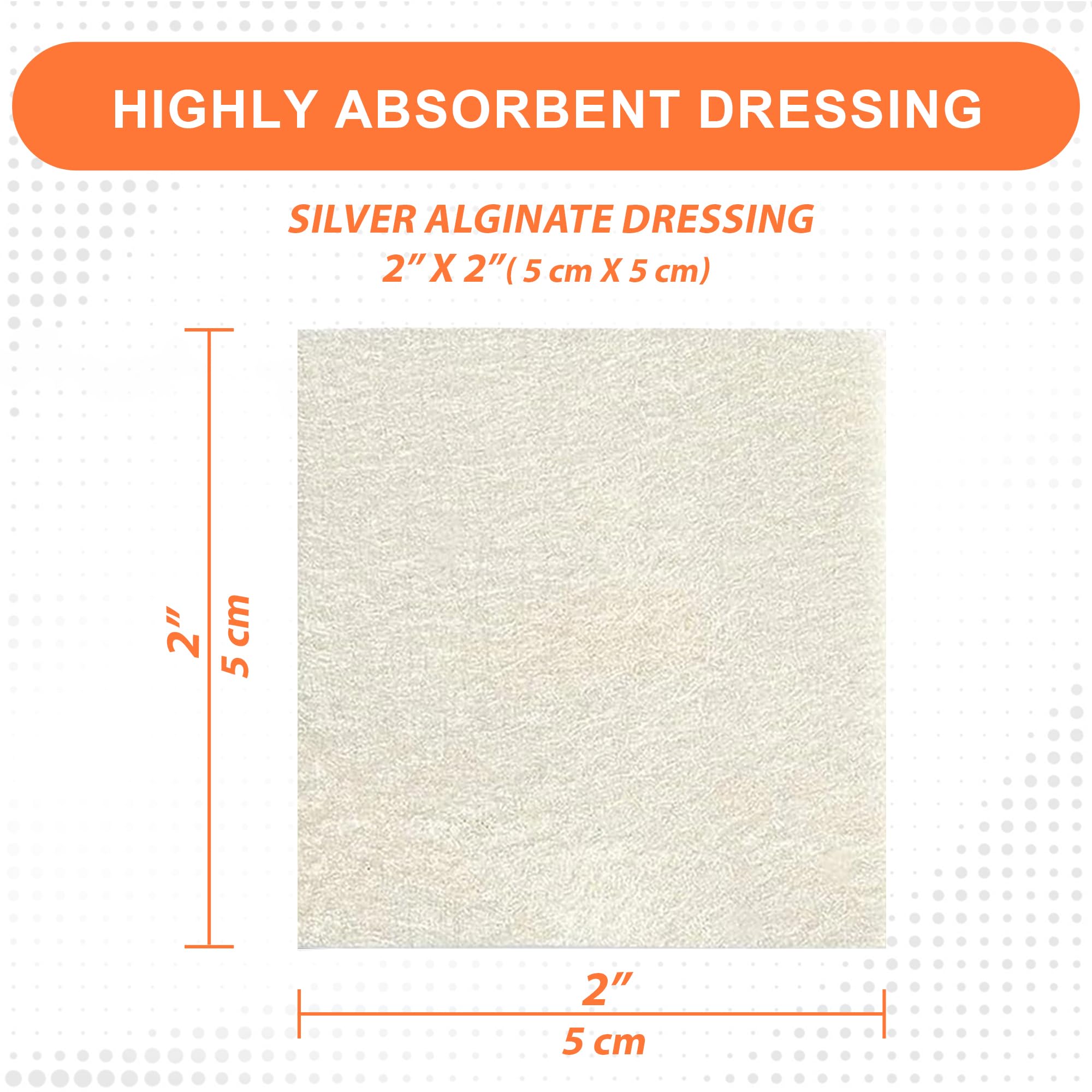MedVance Silver Calcium Alginate Ag Sterile Highly Absorbent Antibacterial Dressing, (2 x 2) 5 dressings/Box, 5 Count (Pack of 1