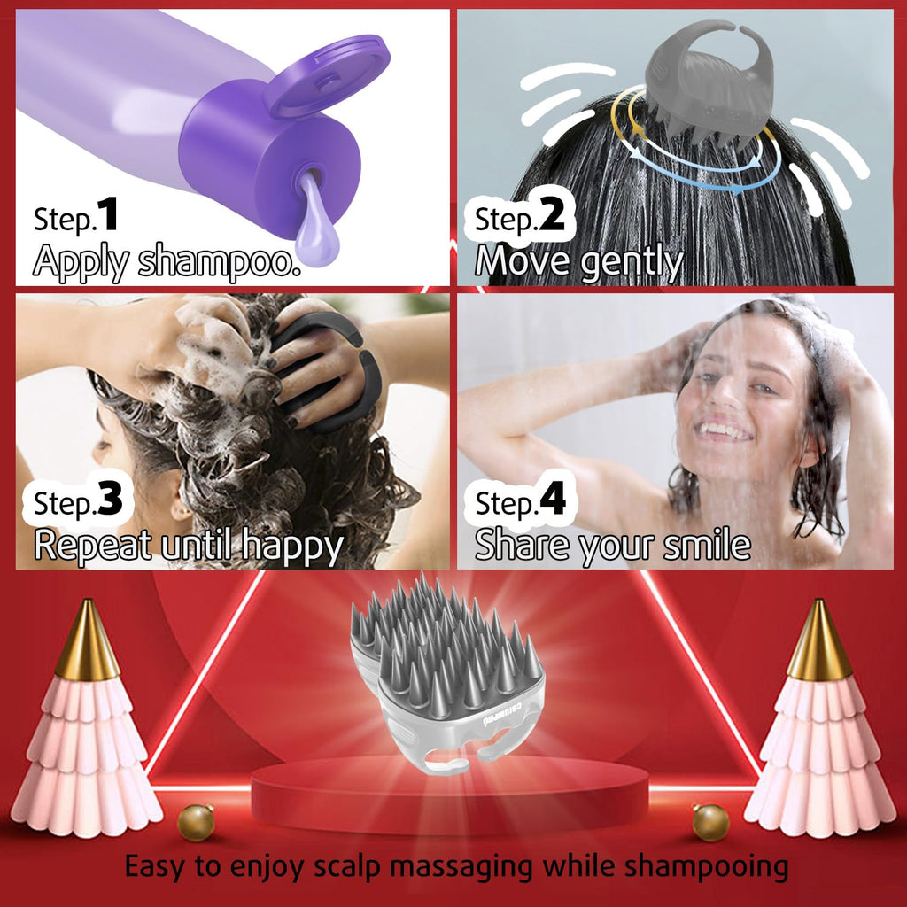 Cbiumpro 2-Pack Scalp Massager Shampoo Brush, Ultra Soft Silicone Scalp Scrubber Exfoliator Brush for Hair Growth & Dandruff Rem
