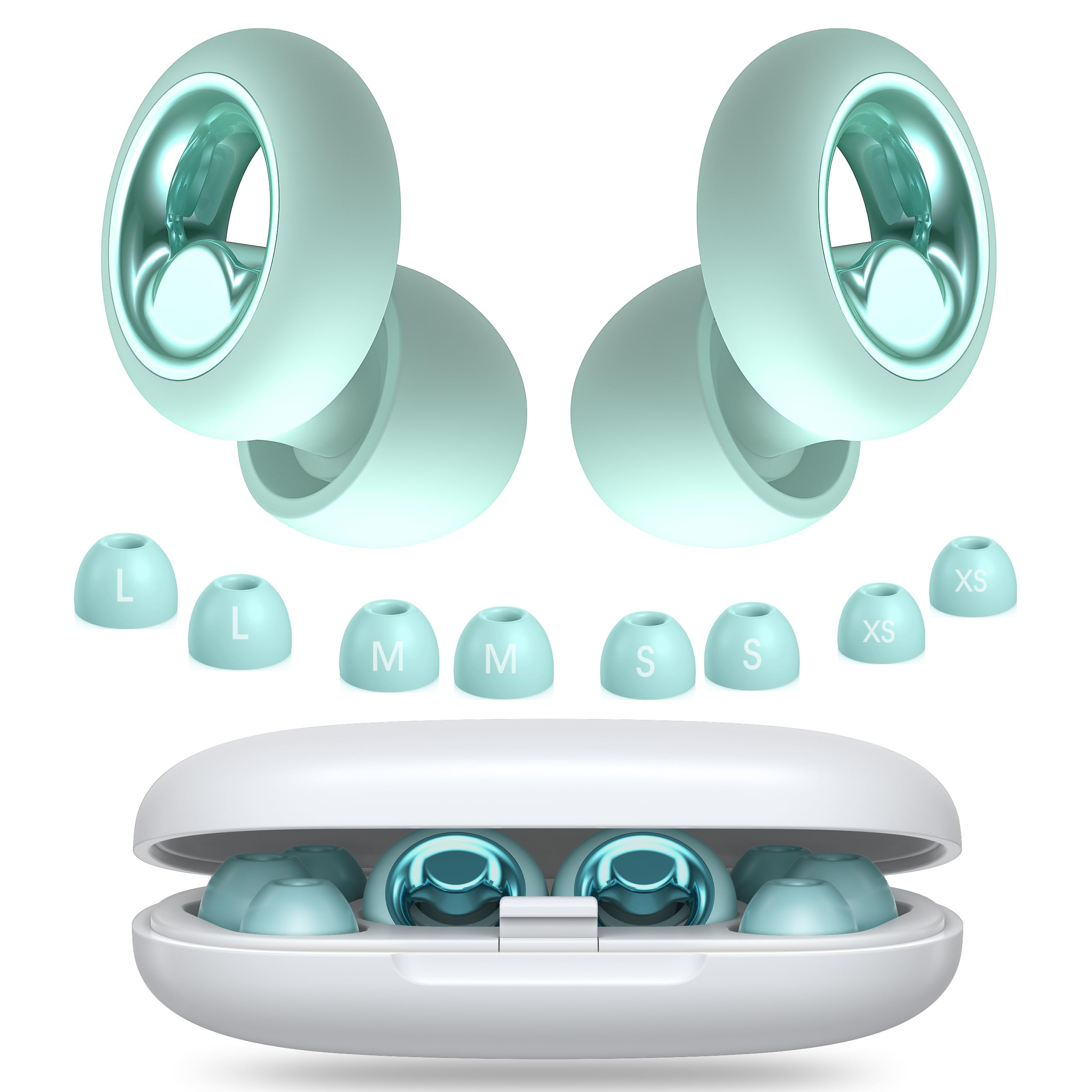 Vosaf Ear Plugs for Sleeping Noise Cancelling, Soft Ear Plugs for Concert, 45dB Reusable Ear Plugs for Noise Reduction with 8 Ea