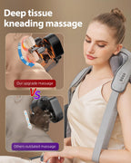 PERLEVI Neck Shoulder Massager with Heat,Deep Tissue Kneading Relieves Tension Improves Circulation,Mothers Day Gifts for Mom,Po