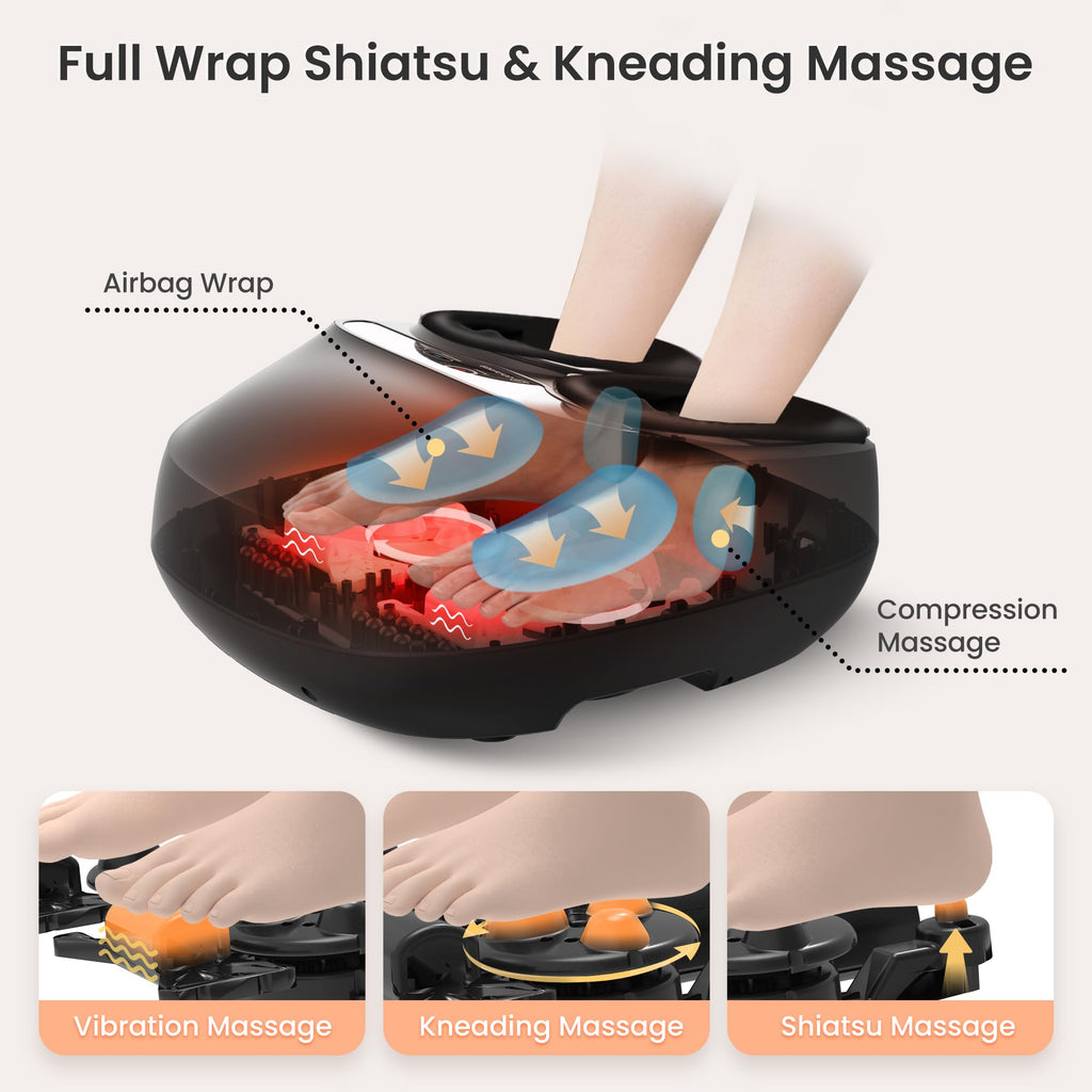 COMFIER Shiatsu Foot Massager with Heat,Feet Massager Machine for Plantar Fasciitis Neuropathy, Gifts for Him/Her, Remote Contro