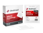 Dealmed Sterile Bordered Gauze Island Dressings - 25 Count, 4 x 4 Gauze Pads, Disposable, Latex-Free, Adhesive Borders with Non-