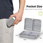 AUVON Travel Pill Organizer with Folding Design, 7 Compartments Daily Pill Case with Long-Lasting Hinges, Portable Pill Box for