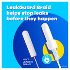 Tampax Pearl Tampons Trio Pack, with LeakGuard Braid, Regular/Super/Super Plus Absorbency, Unscented, 47 Count