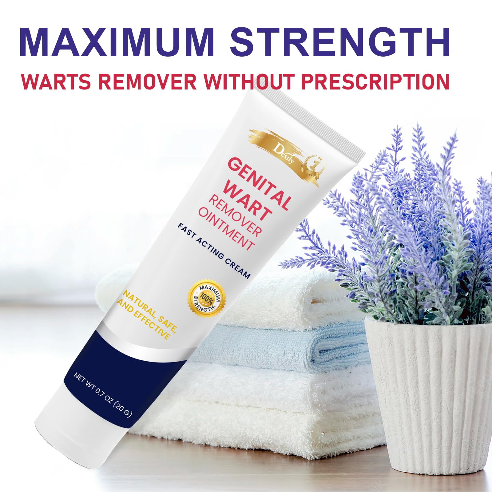Fast Action Cream Wart Gel Maximum Strength - Wart Ointment with Salicylic Acid - Fast-Acting Wart Freeze Off - Wart Cream for G