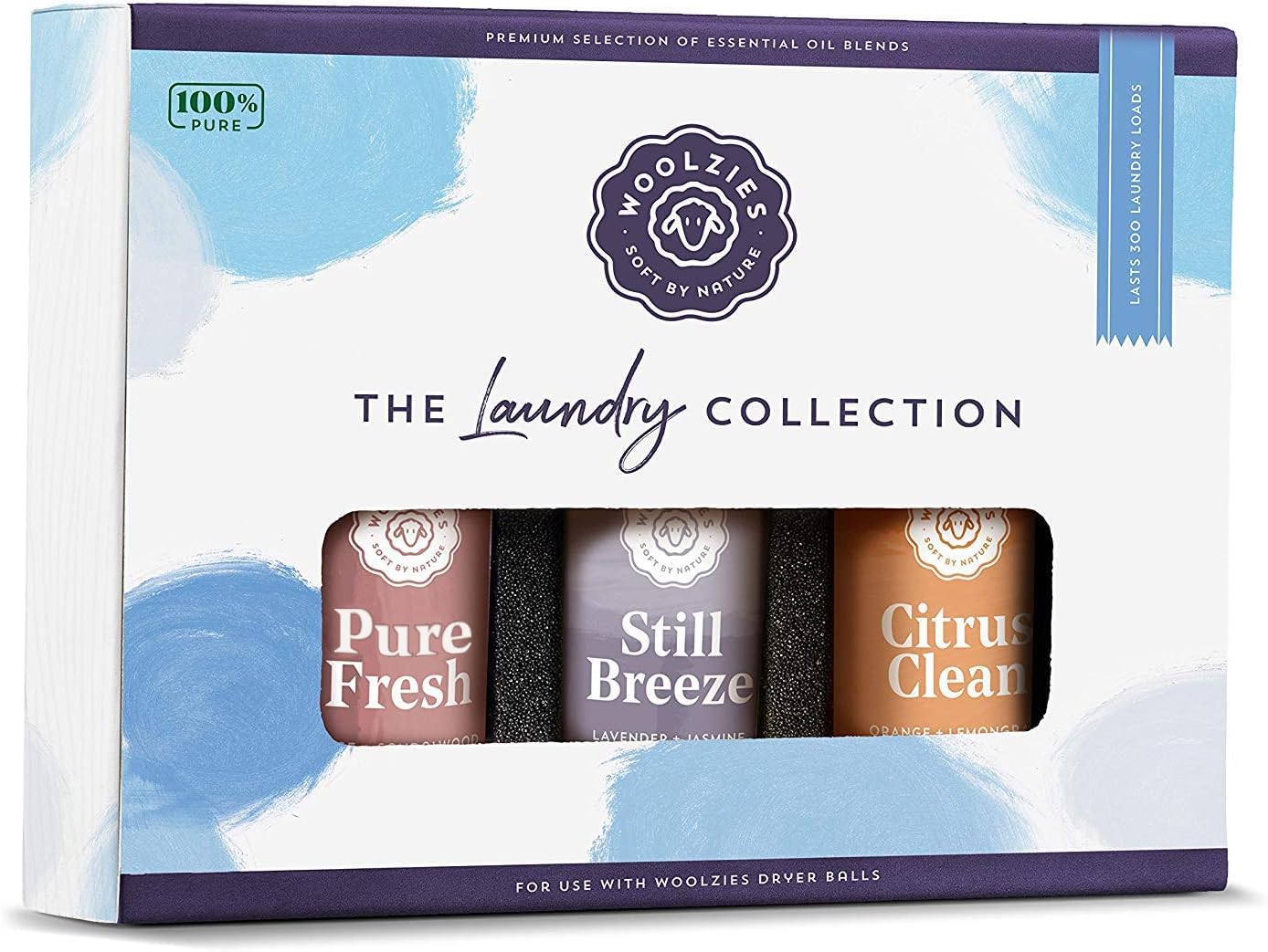 Woolzies Laundry Collection Essential Oil Set | 100% Pure Therapeutic Grade Aromatherapy Oil | Use with Wool Dryer Balls or Oil