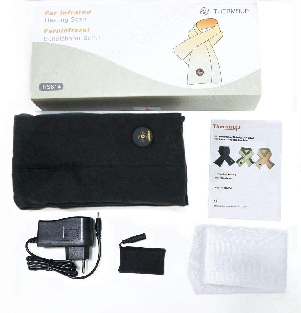 Thermrup Far Infrared Heated Scarf with 3-stage temperature setting, black