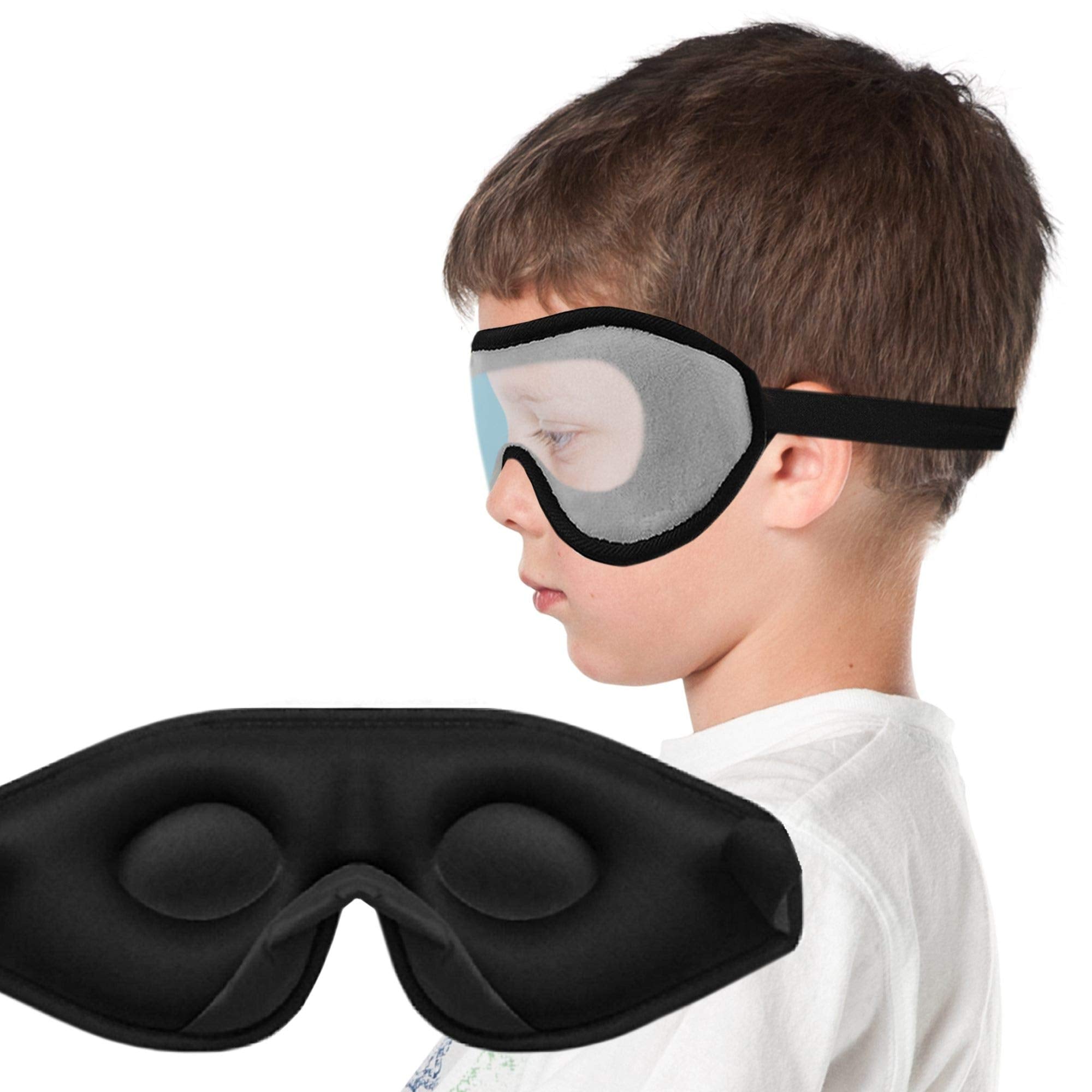 Sleep Mask for Kids with Blockout Light - Memory Foam 3D Contoured Eye Mask - Eye Cover & Travel Sleep Mask, Blindfolds for Kids
