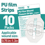AZEN 10 Pack Emergency Wound Closure Strips, Butterfly Bandages for Wound Closure, Quick Clot Zip Stitch Wound Closures Device