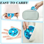 Pill Organizer Travel Pill Case for Purse Portable Pill Box Round Weekiy Pill Container for Vitamin Fish Oil Pills Supplements (