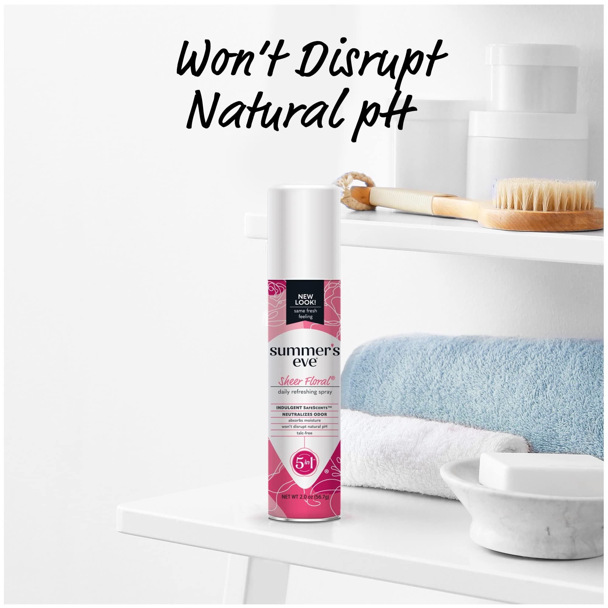 Summer's Eve Freshening Spray | Sheer Floral| 2 oz Size | Pack of 6 | pH Balanced, Dermatologist & Gynecologist Tested