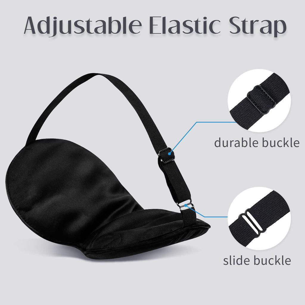 LULUSILK Mulberry Silk Sleep Eye Mask Blindfold with Adjustable Strap, Soft Eye Cover for Women Men Night Sleeping, Travel, Nap(