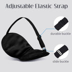 LULUSILK Mulberry Silk Sleep Eye Mask Blindfold with Adjustable Strap, Soft Eye Cover for Women Men Night Sleeping, Travel, Nap(